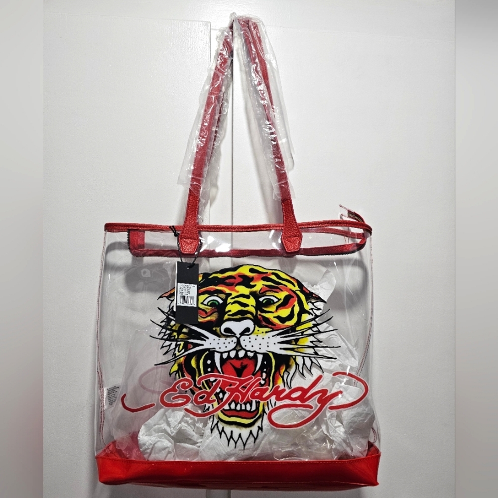 NWT Ed Hardy Tiger Clear Tote